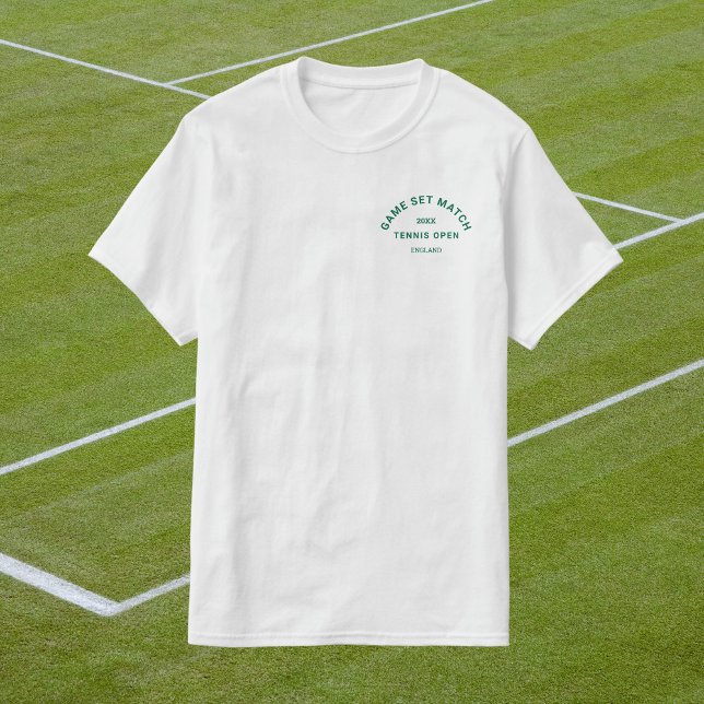Game Set Match Green Crest  Mens Tennis Whites T-Shirt (Creator Uploaded)