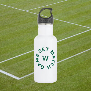 Game Set Match Green Monogram Tennis 532 Ml Water Bottle