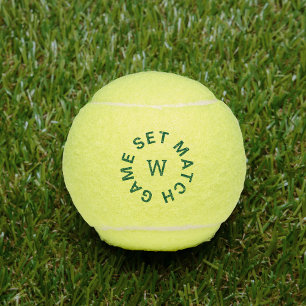 Game Set Match Green Monogram Tennis Balls