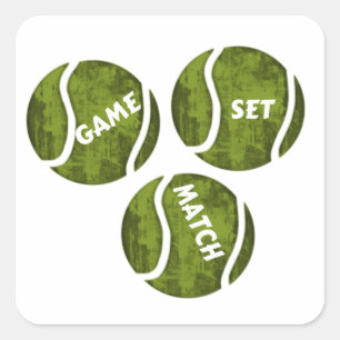 GAME SET MATCH SQUARE STICKER