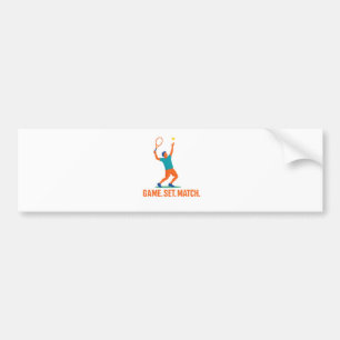 "Game. Set. Match. – Tennis Player Silhouette Car Bumper Sticker