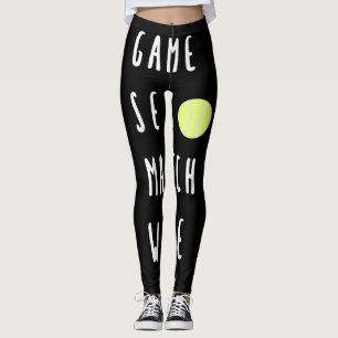 Game Set Match Wine Wine Lover Tennis Player Leggings