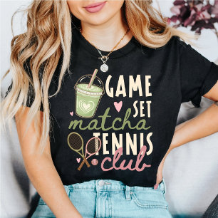 Game Set Matcha Tennis Club Cute Retro Girly T-Shirt