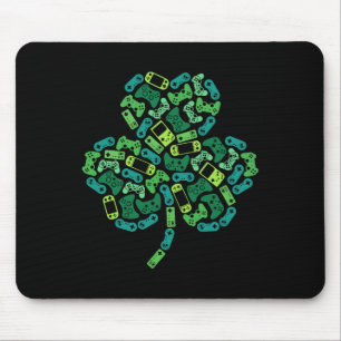 Game Shamrock Men Boys Kids St Patricks Day Gamer  Mouse Pad