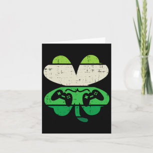 Game Shamrock Retro St Patricks Day Boys Men Girl Card