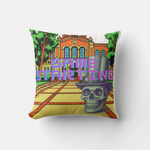 Game Starting Retro Pop Art Skull Fresh Fit Design Cushion