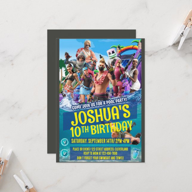 Game themed invitation (Front/Back In Situ)