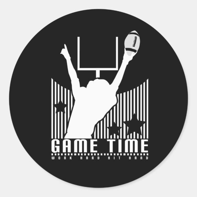 Game Time - Football   Classic Round Sticker (Front)