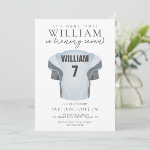 Game Time Football Jersey Birthday  Invitation