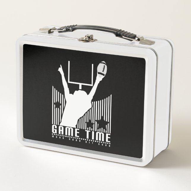 Game Time - Football   Metal Lunch Box (Front)