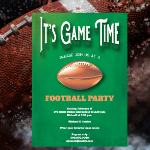 Game Time Football Party Invitation