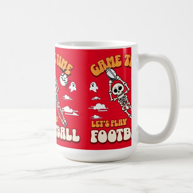 Game Time Let's Play Football Halloween Funny Coffee Mug (Right)