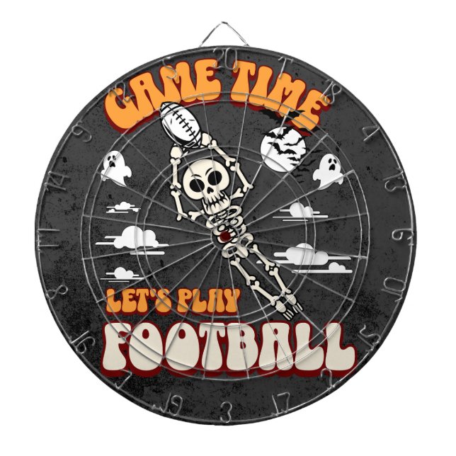 Game Time Let&#x27;s Play Football Halloween Funny Dartboard (Front)