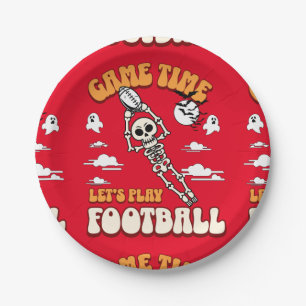 Game Time Let's Play Football Halloween Funny Paper Plate