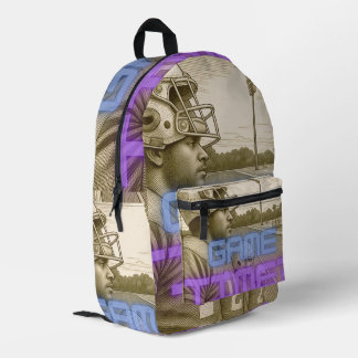Game Time Retro Football Engraving Street Backpack