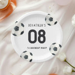 Game Time Soccer Football Boy Birthday Paper Plate<br><div class="desc">Want to make your baby's first birthday unforgettable? Then our exclusive collection,  customisable by you,  is exactly what you're looking for! Game Time Soccer Football Boy Birthday Paper Plates.</div>