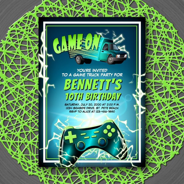 Game Truck Birthday Invitation (Creator Uploaded)