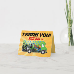 Game truck party thank you note cards