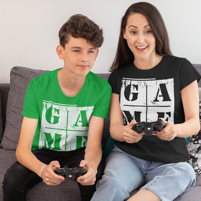 Game Typography Distressed Graphic T-Shirt (Creator Uploaded)