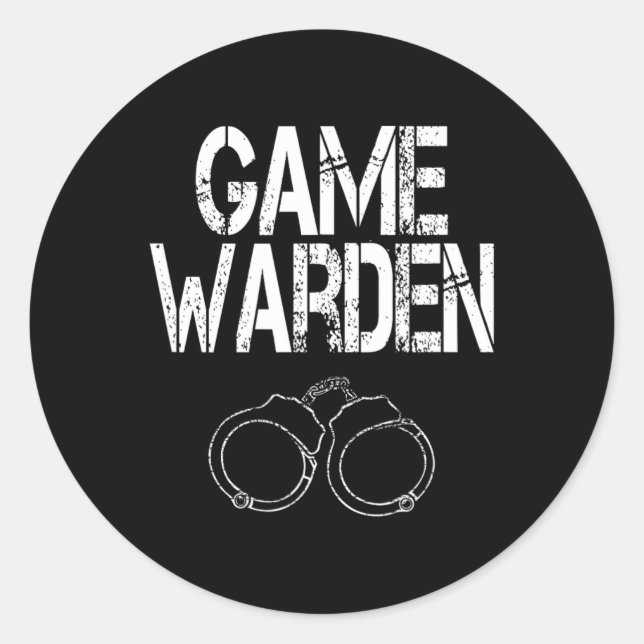 Game Warden Handcuffs Lazy Halloween Costume  Classic Round Sticker (Front)