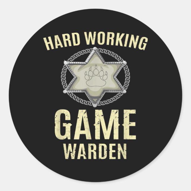 Game Warden Inspired Wildlife Warden Related Game Classic Round Sticker (Front)