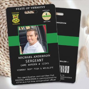 Game Warden Law Enforcement Officer Photo Logo ID Badge