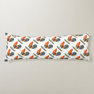 Gamecock Blue Red Rooster Body Cushion