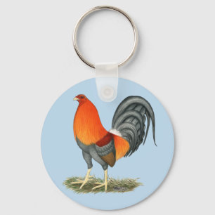 Gamecock Blue Red Rooster Key Ring