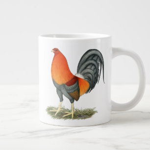 Gamecock Blue Red Rooster Large Coffee Mug