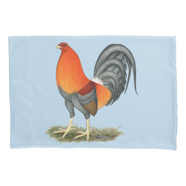 Gamecock Blue Red Rooster Pillowcase (Front)