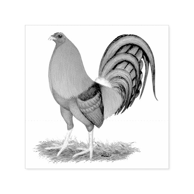 Gamecock Blue Red Rooster Self-inking Stamp (Design)