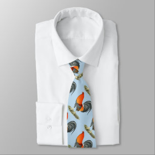 Gamecock Blue Red Rooster Tie