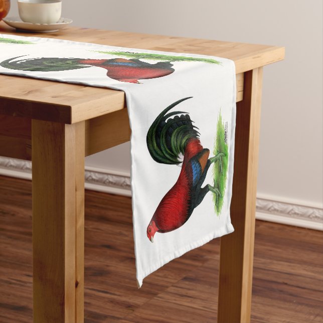 Gamecock:  Dark Red Short Table Runner (In Situ)
