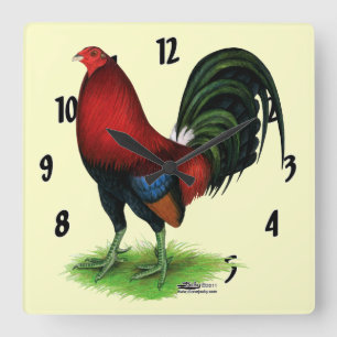 Gamecock:  Dark Red Square Wall Clock