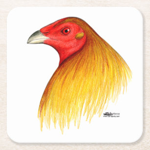 Gamecock Dubbed Square Paper Coaster