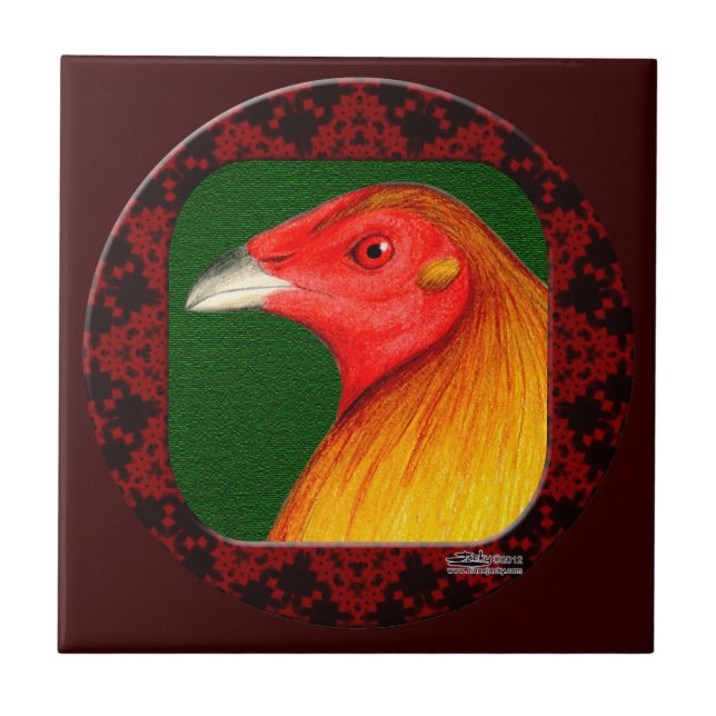 Gamecock Framed Ceramic Tile (Front)
