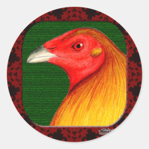Gamecock Framed Classic Round Sticker