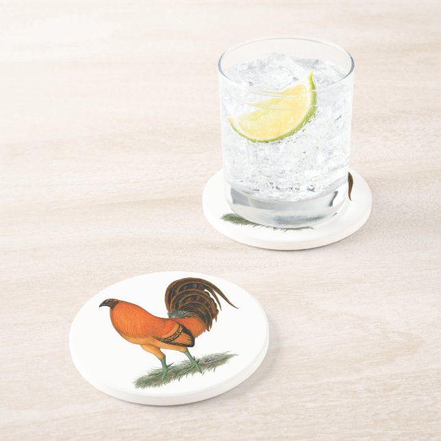 Gamecock Ginger Red Rooster Coaster (Side)