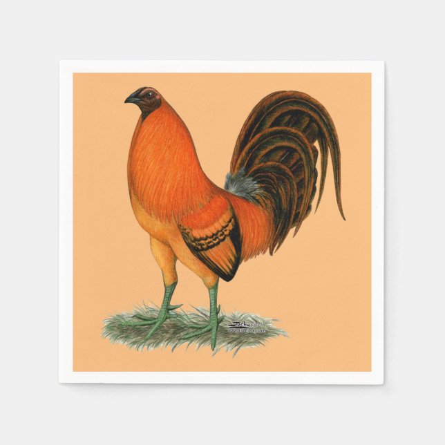 Gamecock Ginger Red Rooster Napkin (Front)