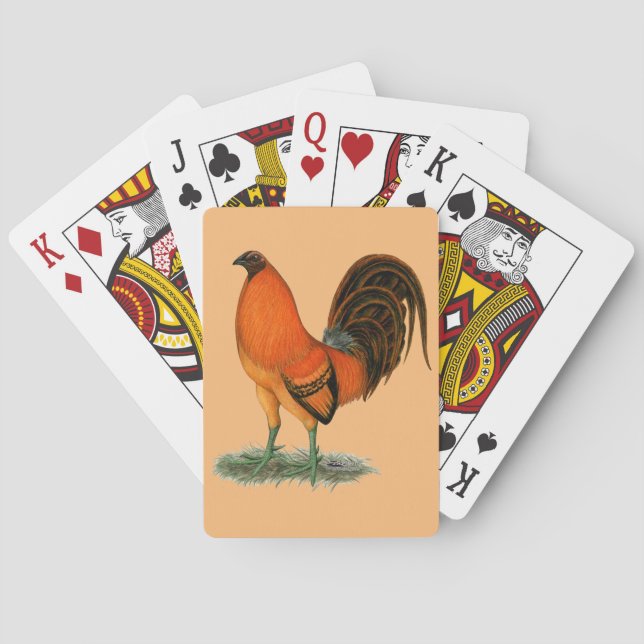 Gamecock Ginger Red Rooster Playing Cards (Back)