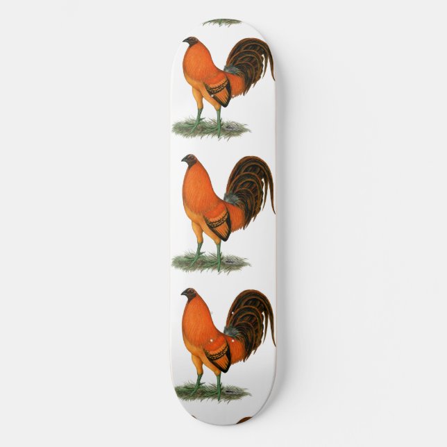 Gamecock Ginger Red Rooster Skateboard (Front)