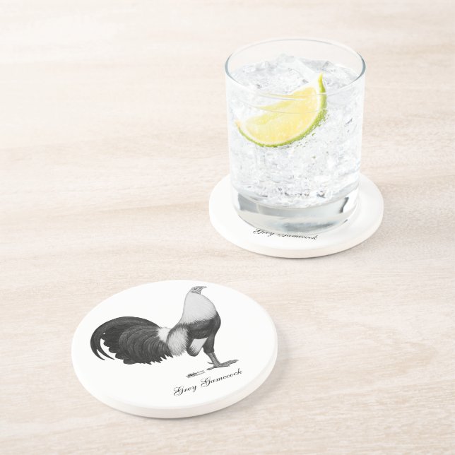 Gamecock Grey Duckwing Coaster (Side)