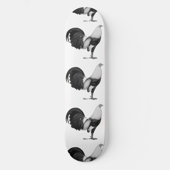 Gamecock Grey Duckwing Skateboard (Front)