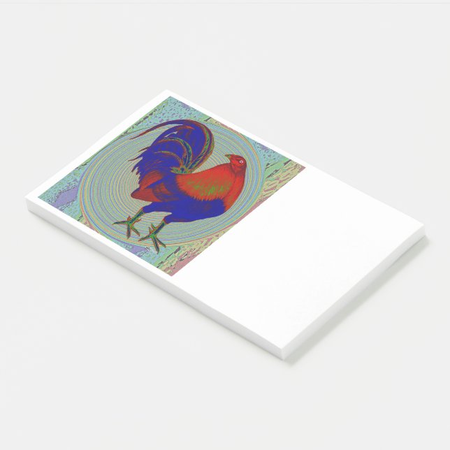 Gamecock:  Impressionist Rooster Post-it Notes (Angled)