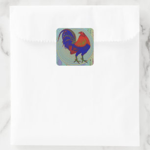 Gamecock: Impressionist Rooster Square Sticker