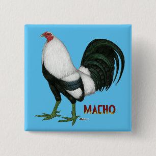 Gamecock Macho Duckwing 15 Cm Square Badge