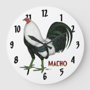 Gamecock Macho Duckwing Large Clock