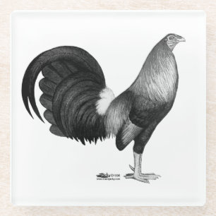 Gamecock Red Hatch Glass Coaster