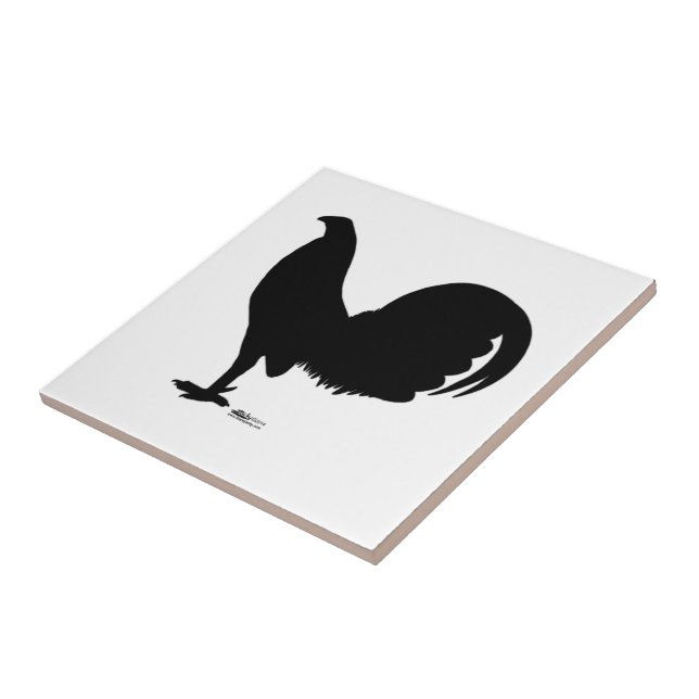 Gamecock Rooster Silhouette Ceramic Tile (Side)