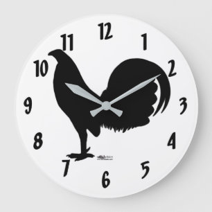 Gamecock Rooster Silhouette Large Clock